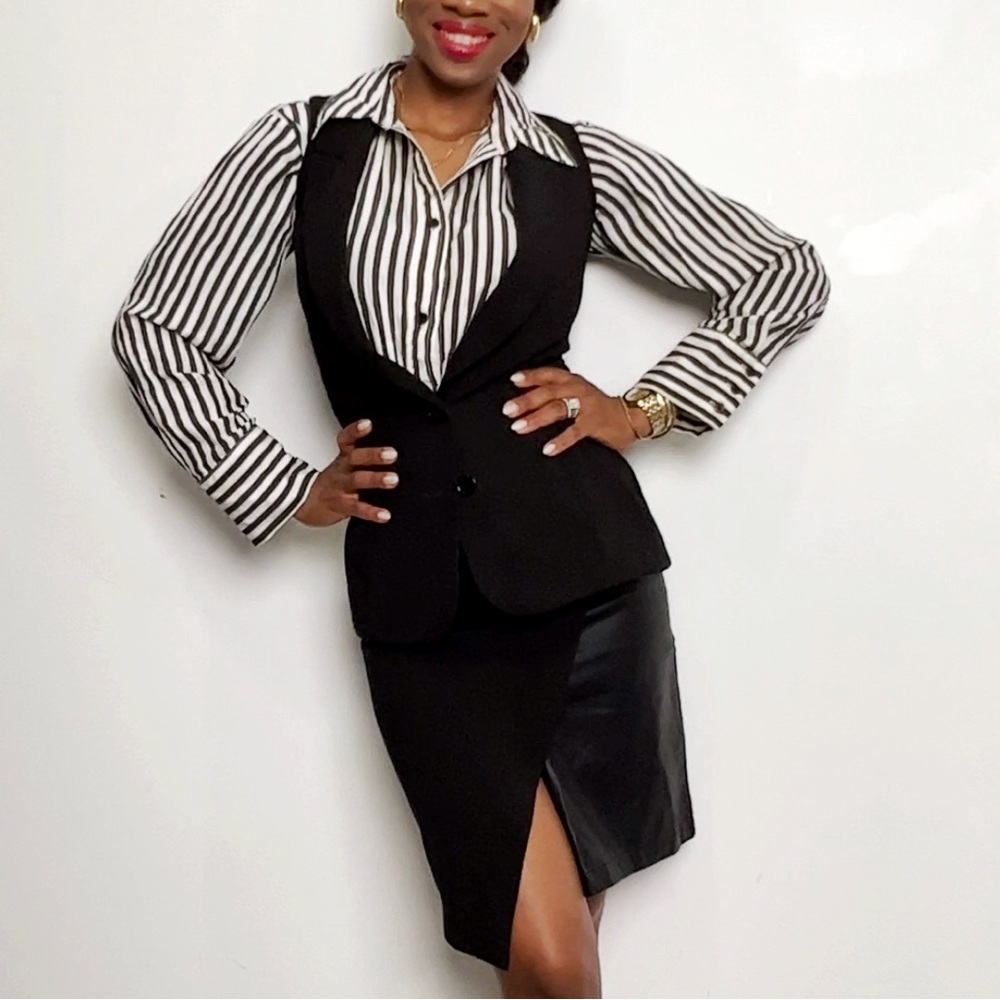 Forever 21 half leather skirt two toned asymmetrical